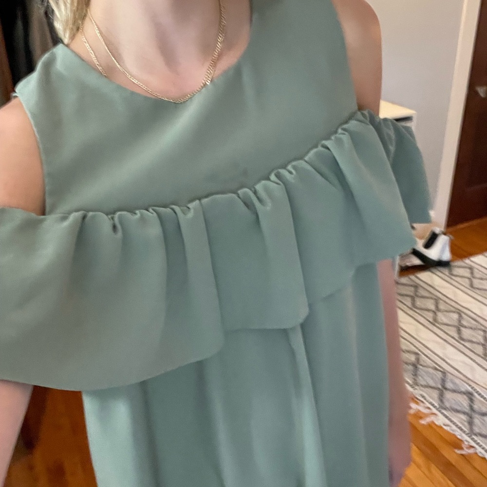 Green Ruffle Dress NEW - Picture 3 of 3
